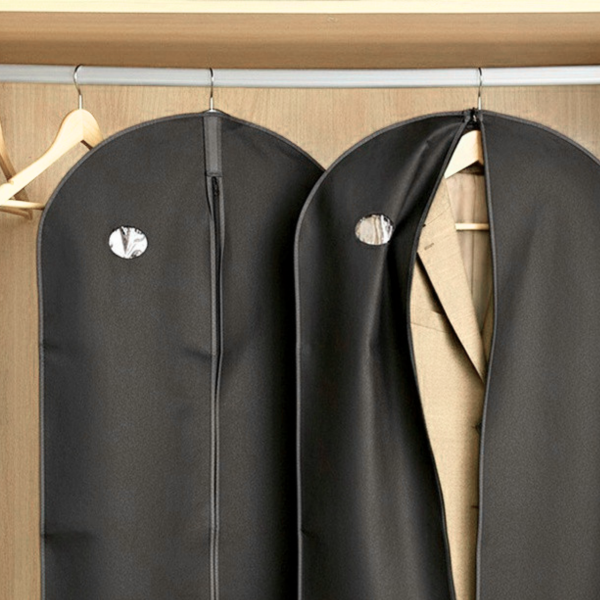 POKROWIEC NA ODZIEŻ UBRANIA KURTKĘ GARNITUR 60X100 OKIENKO - CZARNY - 1x (tds0778)