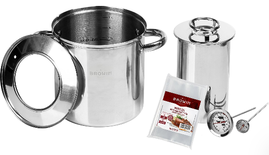 Zestaw z płaszczem wodnym-szynkowar 1,5kg + garnek