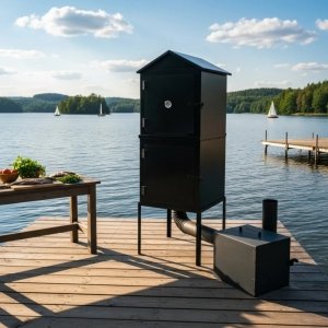 Wędzarnia ogrodowa metalowa dwukomorowa - Pan Kornik