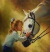 Diamentowa mozaika Haft Diamentowy Dziewczynka z koniem