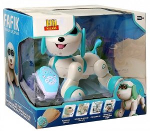 Sterowany piesek robot Fafik chodzi jeździ sterowany zegarek