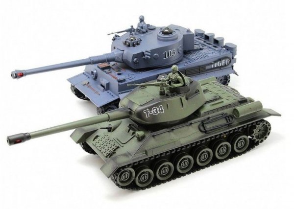 WALCZĄCE CZOŁGI ZDALNIE STEROWANE T-34 TYGRYS ŚWIATŁO DŹWIĘK