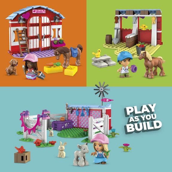 Klocki Mega Blocks Barbie stajnia koników