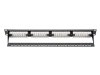 Digitus Patch panel 19 24 porty, kat.6, U/UTP, 1U, wspornik kablowy, czarny (kompletny)