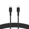 Belkin Kabel BoostCharge USB-C/USB-C silikonowy w oplocie 2m, czarny