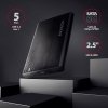 AXAGON EE25-A6C Bezśrubowa aluminiowa obudowa zewnętrzna USB-C 3.2 Gen 1 - SATA 6G dla 2.5 SSD/HDD