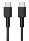 AUKEY CB-CD45 kabel USB-C - USB-C 0,9m 60W PD 3A 20V nylonowy oplot czarny
