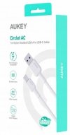 AUKEY CB-NAC1 kabel USB-C - USB-A 1m 60W PD 3A 20V nylonowy oplot biały