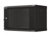 Lanberg Szafa instalacyjna rack wisząca 19 6U 540x350 czarna drzwi  przeszklone ( flat pack)