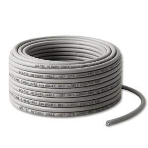 Qoltec Kabel patchcord sieciowy skrętka UTP | Miedziany Cu | CAT6 | Highspeed 1Gb/s | LAN | 100m | Szary