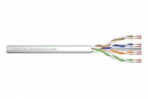 Digitus Kabel teleinformatyczny patchcordowy kat.6A, U/UTP, linka, AWG 26/7, LSOH, 100m, karton, szary