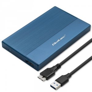 Qoltec Obudowa | Kieszeń na dysk SSD HDD 2.5 | SATA | USB 3.0 | Super  speed 5Gb/s | 2TB | Niebieskia