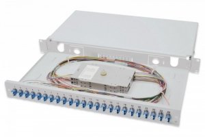 Digitus Przełącznica światłowodowa/panel krosowy z wyposażeniem 19 cali 1U, 24x LC duplex, OS2, zawiera pigtaile, adaptery, tack