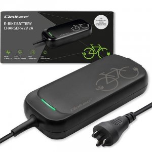Qoltec Ładowarka Pro do roweru Bosch 36V | 42V | 2A | Bosch plug |      wodoodporna + kabel zasilający