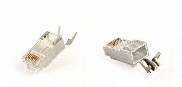 Gembird Wtyk modułowy przelotowy ekranowany CAT7 15u złocony CAT7 15u złocony, 50 szt. w opakowaniu