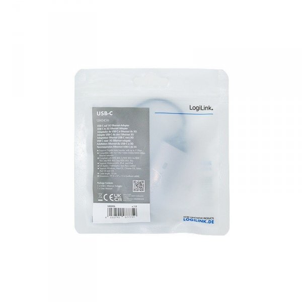 LogiLink Adapter ethernet USB-C/ M 3.2 Gen1 do RJ45