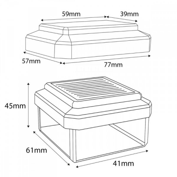 GreenBlue Lampa solarna LED na słupek GB125 WW 60x40mm, 3200K