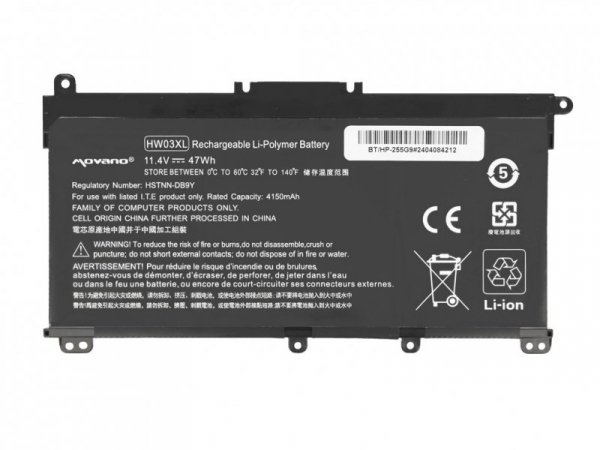 Movano Bateria HW03XL do HP do 15-EG 15-EH 15T-EG 15Z-EH 17-CN 17-CP 17T-CN 17Z-EH - 4150 mAh (47 Wh)