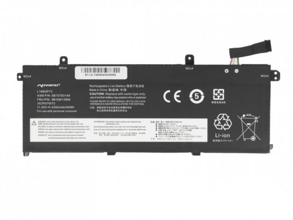 Movano Bateria L18M3P73 do Lenovo ThinkPad T490 T495 P43s P14s - 4350 mAh (50 Wh)