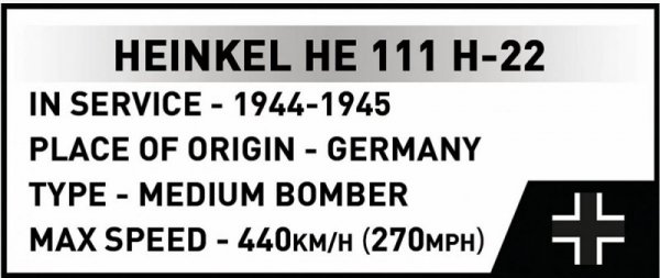 Cobi Klocki Klocki Heinkel HE 111 H-22 with V1 Flying Bomb 927 elementów