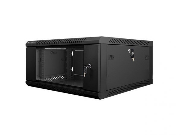 Lanberg Szafa instalacyjna wisząca 19&#039;&#039; 4U 600X600mm czarna (drzwi szklane)