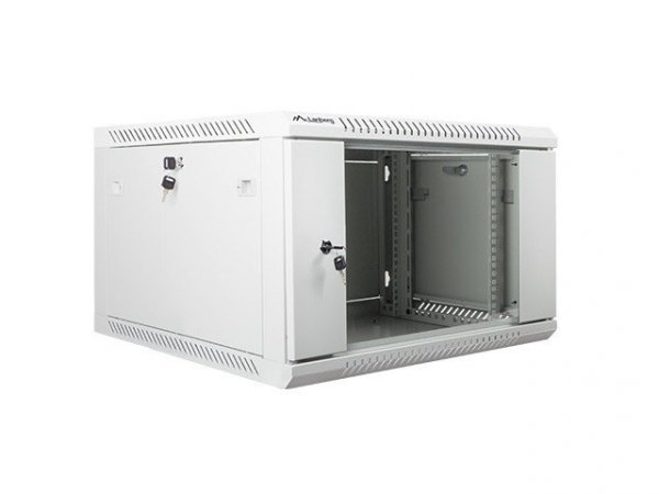 Lanberg Szafa instalacyjna wisząca 19&#039;&#039; 6U 600X600mm szara (drzwi        szklane)