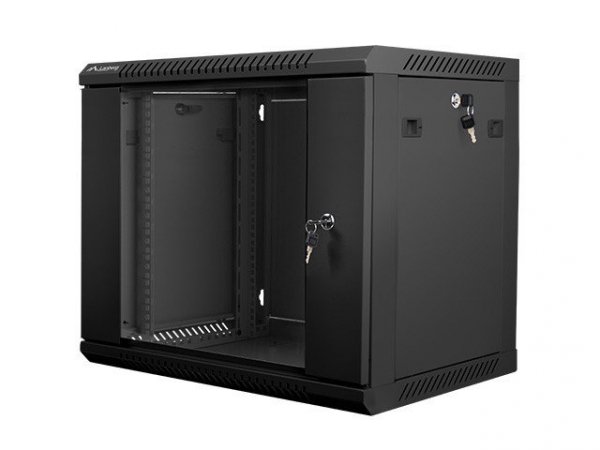Lanberg Szafa instalacyjna wisząca 19&#039;&#039; 9U 600X450mm czarna (drzwi       szklane)