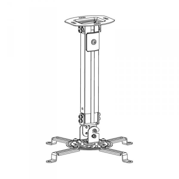 Techly Ramię sufitowe do projektora 55-90cm 13,5kg srebrny