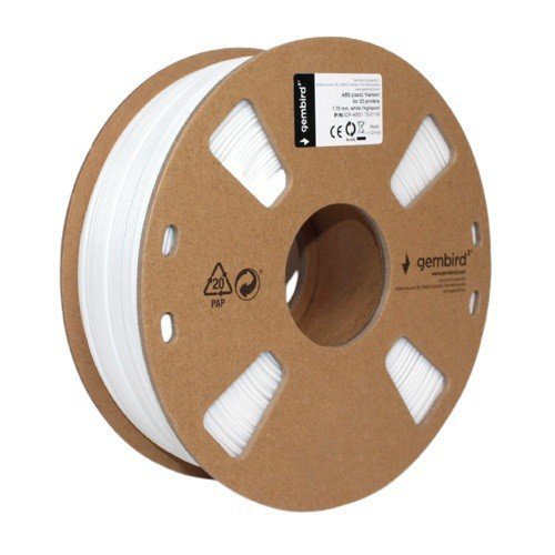 Gembird Filament drukarki 3D ABS/1.75 mm/1kg/biały