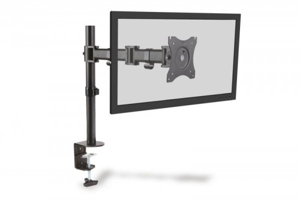 Digitus Stojak biurkowy pojedycz z zaciskiem, 1xLCD, max. 27&#039;&#039;, max. 8kg, uchylno-obrotowy 360 (PIVOT)