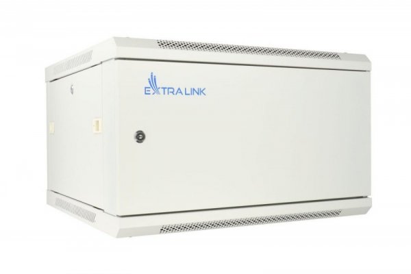 Extralink Szafka wisząca rack 6U 600x600 szara metalowe drzwi