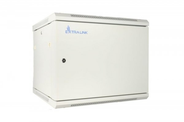 Extralink Szafka wisząca rack 9U 600x600 szara metalowe drzwi