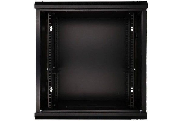 Extralink Szafka wisząca rack 12U 600x450 czarna szklane drzwi