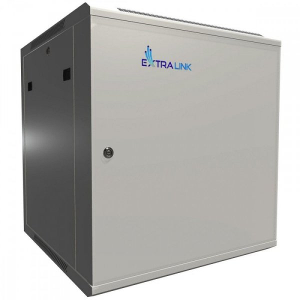 Extralink Szafka wisząca rack 12U 600x600 szara metalowe drzwi