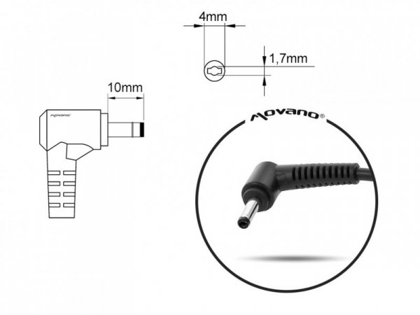 Mitsu Ładowarka/zasilacz 19.5V 4.62A (4.0x1.7) - Dell 90W