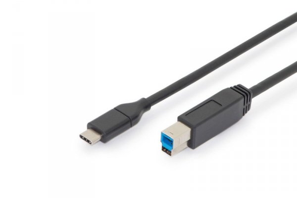 Digitus Kabel połączeniowy USB 3.0 SuperSpeed 5Gbps Typ USB C/B M/M Power Delivery czarny 1.8m