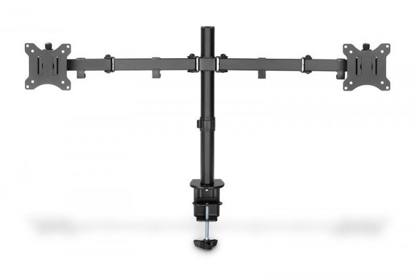 Digitus Uchwyt biurkowy podwójny z zaciskiem 2xLCD max. 32&quot; max. Obciążenie 2x 8kg uchylno-obrotowy czarny
