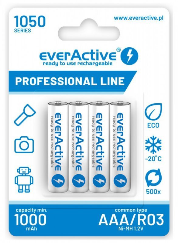 everActive Akumulatory paluszki R03/AAA 1000 mAH blister 4 szt.