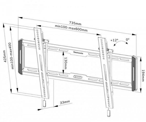 Neomounts Uchwyt ścienny WL35-550BL16  40-75 cali