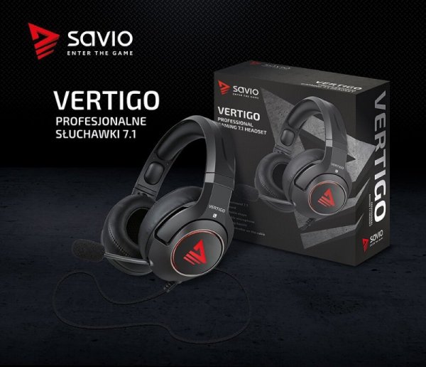 Savio Słuchawki gamingowe z mikrofonem Vertigo