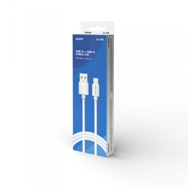 Savio Kabel USB-A - USB-C, 2A, 3m,  CL-168