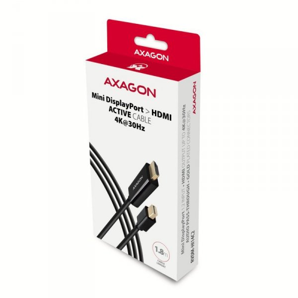 AXAGON RVDM-HI14C2 Konwerter/kabel aktywny Mini DP &gt; HDMI 1.4 kabel 1.8m4K/30Hz