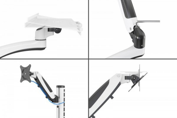 Digitus Ramię naścienne pojedyncze 1xLCD + klawiatura, max. 32&quot; i 8kg uchylno-obrotowe 360° (PIVOT)