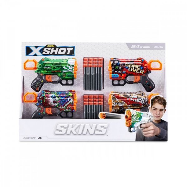 ZURU X-Shot Zestaw wyrzutni Skins Menace 24 strzałki