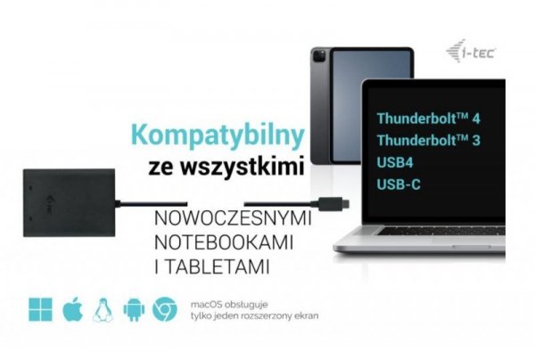 i-tec Stacja dokująca USB-C Dual 4K/60Hz (single 8K/30Hz) DP Video Adapter
