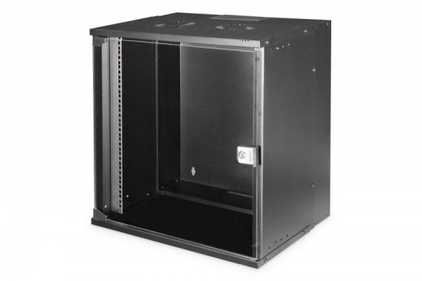 Digitus Szafa sieciowa wisząca 19&quot; 12U, SOHO PRO 595 x 540 x 400 mm, nośność 60kg, drzwi szyba, niezłożona, Czarna