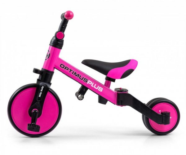 Milly Mally Rowerek Ride On - Bike 4w1 OPTIMUS PLUS Pink