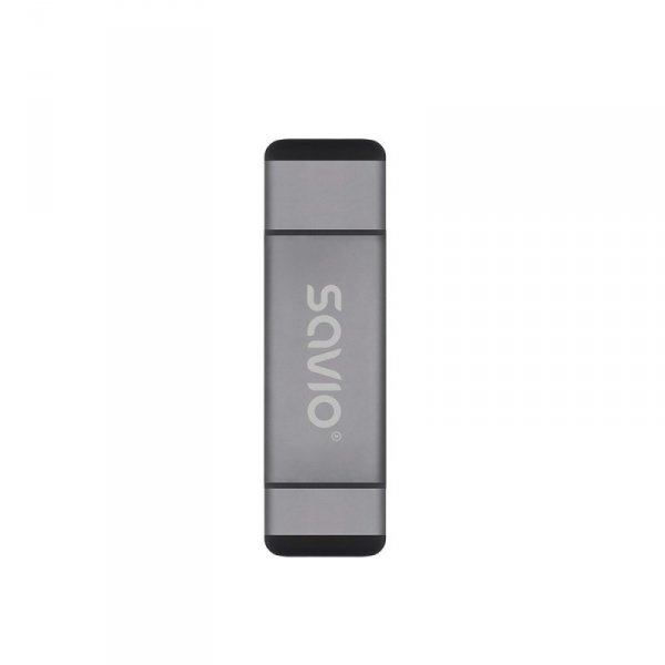 Savio Czytnik kart SD 3w1, USB-C+ USB-A 2.0+ Micro USB, AK-72