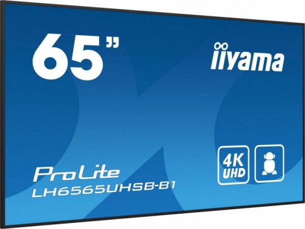 IIYAMA *IIYAMA 65'LH6565UHSB-B1, 24/7,IPS,ANDROID.11,4K,800cd, iiSignage2, SDM, 2x HDMI, DP, 2x USB,2x 10W, RJ45, WiFi, 4/32