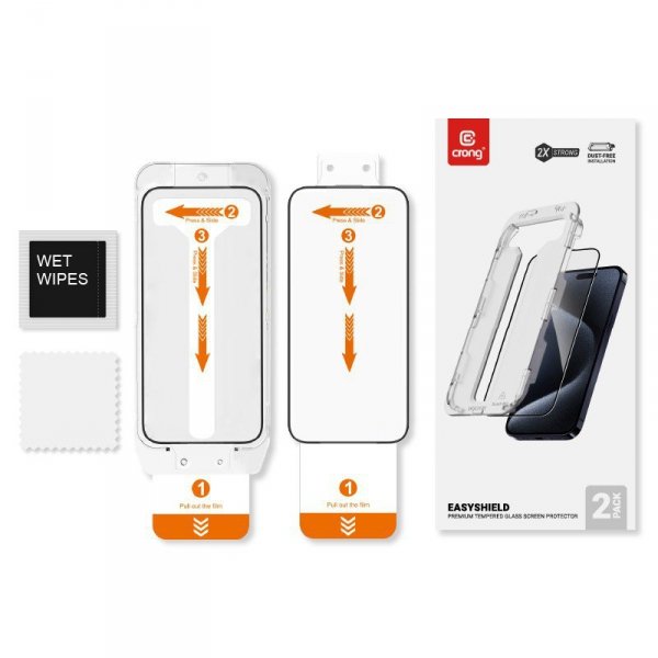 CRONG EasyShield 2-Pack - Szkło hartowane iPhone 16 / iPhone 15 (2 sztuki)